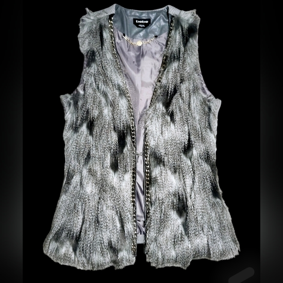 bebe Faux Fur Vest size M - Picture 9 of 14